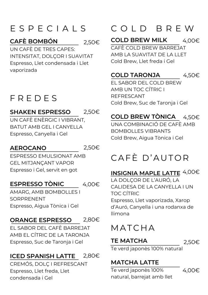 carta cafés cat2
