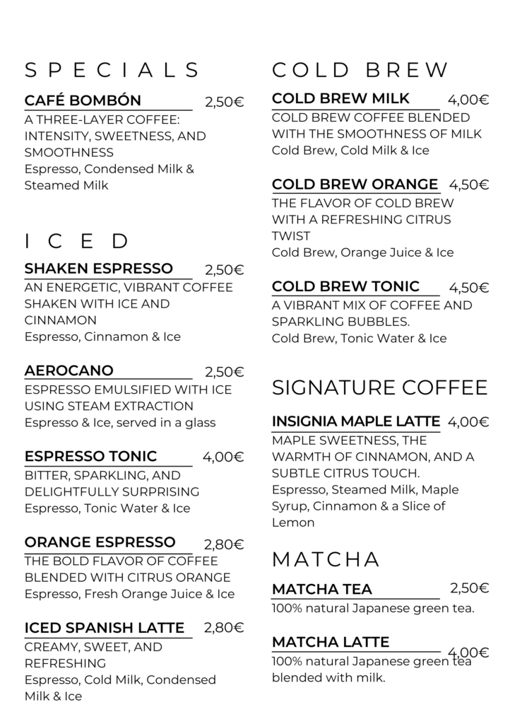 carta cafés inglés 2